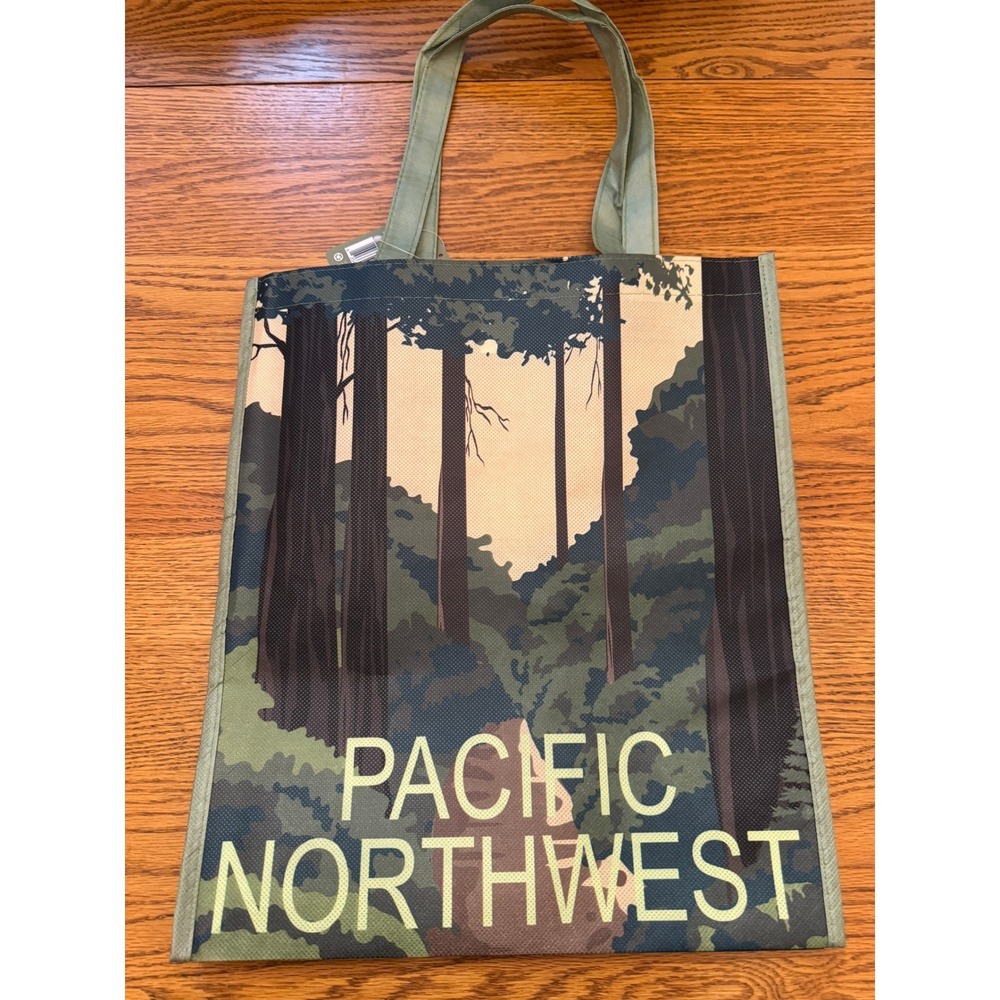NWT Whole Foods Market Pacific Northwest Tote Bag Green Recycled Washable HTF